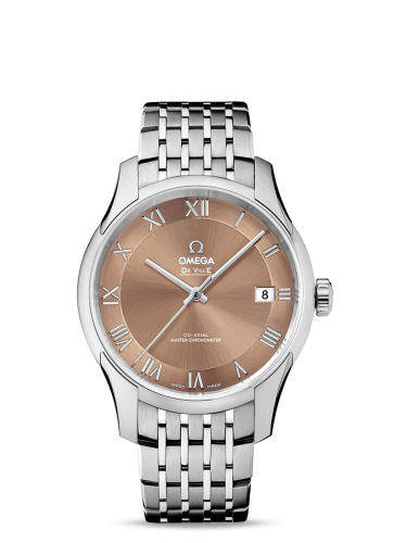 Omega De Ville Hour Vision Master Chronometer Stainless Steel / Brown / Bracelet 433.10.41.21.10.001