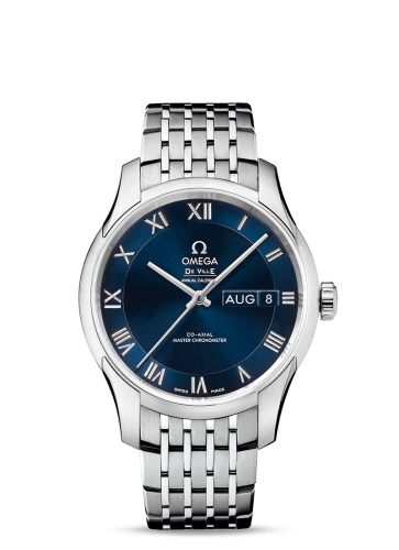 Omega De Ville Hour Vision Master Chronometer Annual Calendar Stainless Steel / Blue / Bracelet 433.10.41.22.03.001