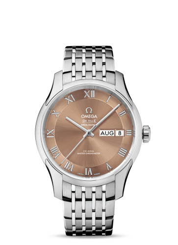 Omega De Ville Hour Vision Master Chronometer Annual Calendar Stainless Steel / Brown / Bracelet 433.10.41.22.10.001