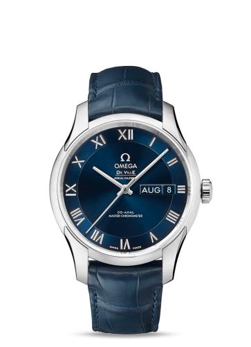 Omega De Ville Hour Vision Master Chronometer Annual Calendar Stainless Steel / Blue 433.13.41.22.03.001