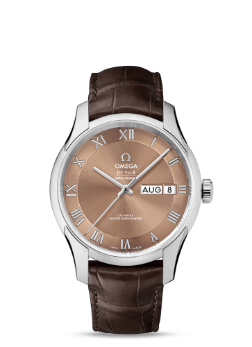 Omega De Ville Hour Vision Master Chronometer Annual Calendar Stainless Steel / Brown 433.13.41.22.10.001
