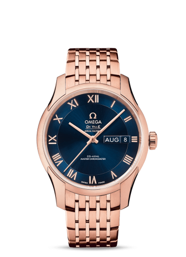 Omega De Ville Hour Vision Master Chronometer Annual Calendar Sedna Gold / Blue / Bracelet 433.50.41.22.03.001