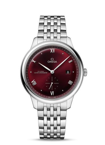 Omega De Ville Small Seconds Master Chronometer Stainless Steel / Burgundy / Bracelet 434.10.41.20.11.001