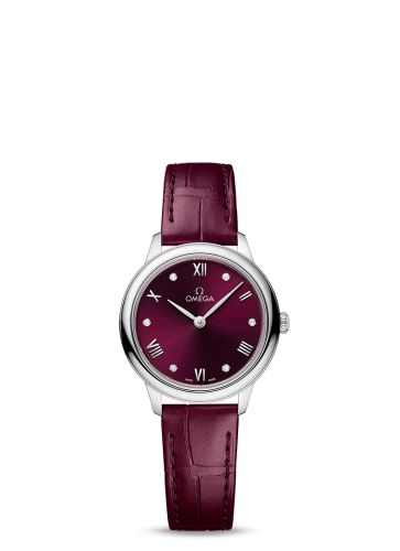 Omega De Ville Quartz 27.5 Stainless Steel / Burgundy - Diamond 434.13.28.60.61.001
