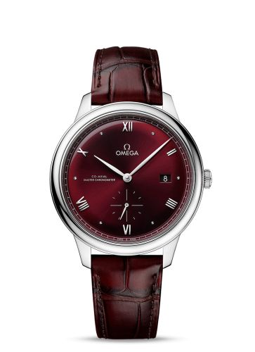 Omega De Ville Small Seconds Master Chronometer Stainless Steel / Burgundy 434.13.41.20.11.001