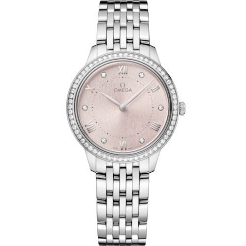 Omega De Ville Quartz 30 Stainless Steel - Diamond / Pink / Bracelet 434.15.30.60.52.001