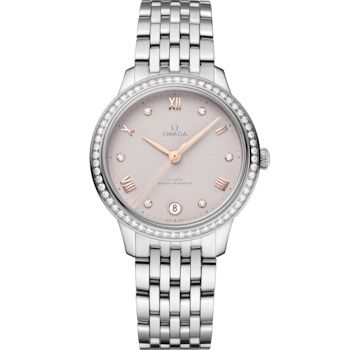 Omega De Ville Master Chronometer 34 Stainless Steel - Diamond / Pink / Bracelet 434.15.34.20.52.002