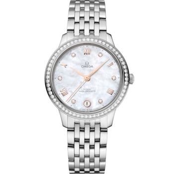 Omega De Ville Master Chronometer 34 Stainless Steel - Diamond / MOP / Bracelet 434.15.34.20.55.001