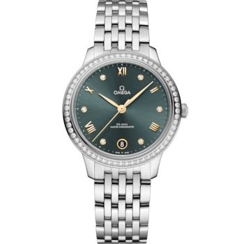 Omega De Ville Master Chronometer 34 Stainless Steel - Diamond / Green / Bracelet 434.15.34.20.60.001