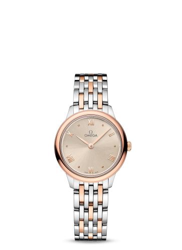 Omega De Ville Quartz 27.5 Stainless Steel - Sedna Gold / Beige / Bracelet 434.20.28.60.09.001