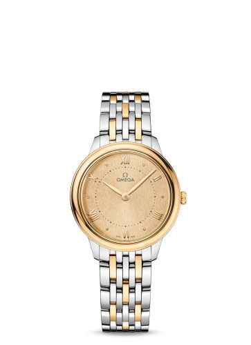Omega De Ville Quartz 30 Stainless Steel - Yellow Gold / Champagne / Bracelet 434.20.30.60.08.001