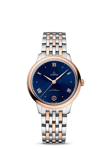 Omega De Ville Master Chronometer 34 Stainless Steel - Sedna Gold / Blue / Bracelet 434.20.34.20.03.001