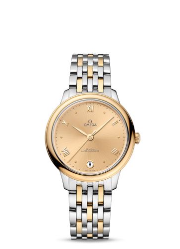 Omega De Ville Master Chronometer 34 Stainless Steel - Yellow Gold / Champagne / Bracelet 434.20.34.20.08.001