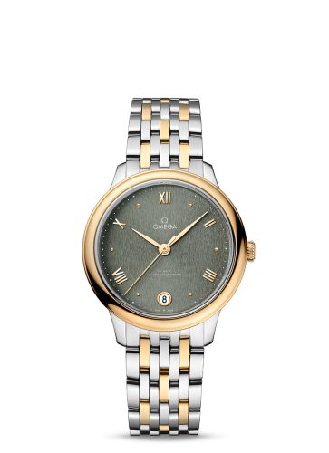 Omega De Ville Master Chronometer 34 Stainless Steel - Yellow Gold / Green / Bracelet 434.20.34.20.10.001