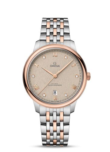 Omega De Ville Master Chronometer Stainless Steel - Sedna Gold / Beige - Diamond / Bracelet 434.20.40.20.59.001