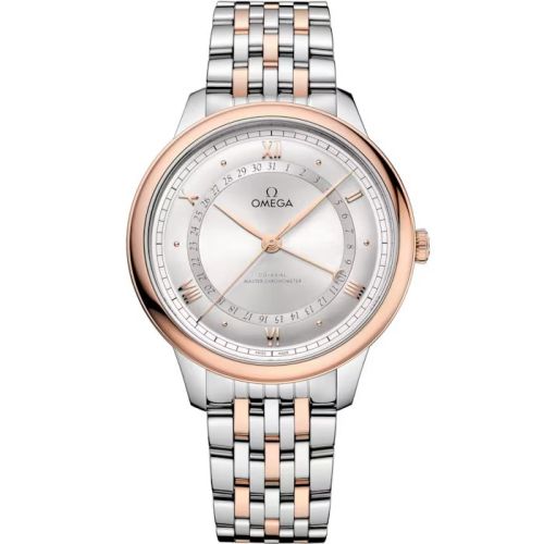 Omega De Ville Prestige Co-Axial Master Chronometer Pointer Date 42 Stainless Steel - Sedna Gold / Silver / Bracelet 434.20.42.22.02.001