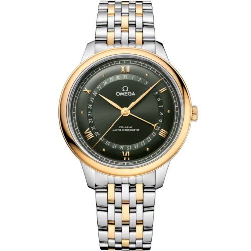 Omega De Ville Prestige Co-Axial Master Chronometer Pointer Date 42 Stainless Steel / Yellow Gold / Green Sunburst / Bracelet 434.20.42.22.10.001