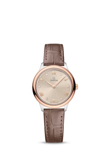 Omega De Ville Quartz 27.5 Stainless Steel - Sedna Gold / Beige - Diamond 434.23.28.60.59.001