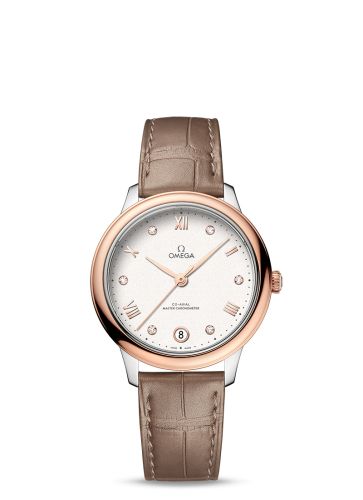 Omega De Ville Master Chronometer 34 Stainless Steel - Sedna Gold / White - Diamond 434.23.34.20.52.001