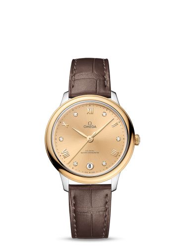Omega De Ville Master Chronometer 34 Stainless Steel - Yellow Gold / Champagne - Diamond 434.23.34.20.58.001