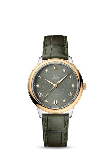 Omega De Ville Master Chronometer 34 Stainless Steel - Yellow Gold / Green - Diamond 434.23.34.20.60.001