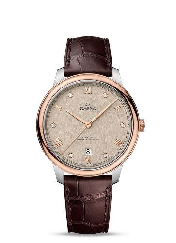 Omega De Ville Master Chronometer Stainless Steel - Sedna Gold / Beige - Diamond 434.23.40.20.59.001
