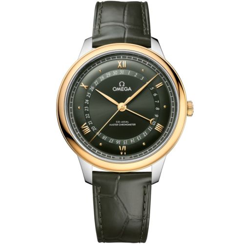 Omega De Ville Prestige Co-Axial Master Chronometer Pointer Date 42 5 Stainless Steel / Yellow Gold / Green Sunburst 434.23.42.22.10.001