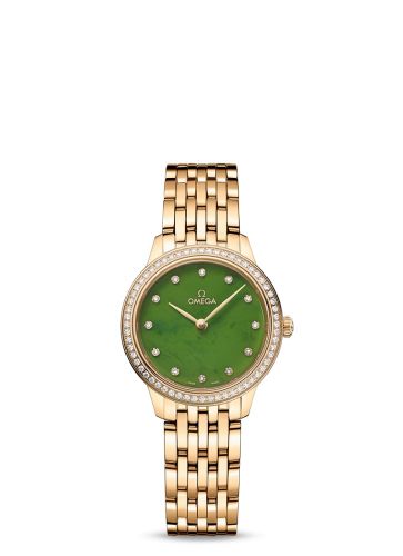 Omega De Ville Quartz 27.5 Yellow Gold - Diamond / Jade - Diamond / Bracelet 434.55.28.60.99.001