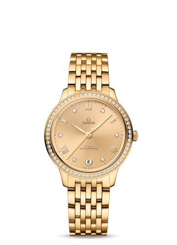 Omega De Ville Master Chronometer 34 Yellow Gold - Diamond / Champagne - Diamond / Bracelet 434.55.34.20.58.001