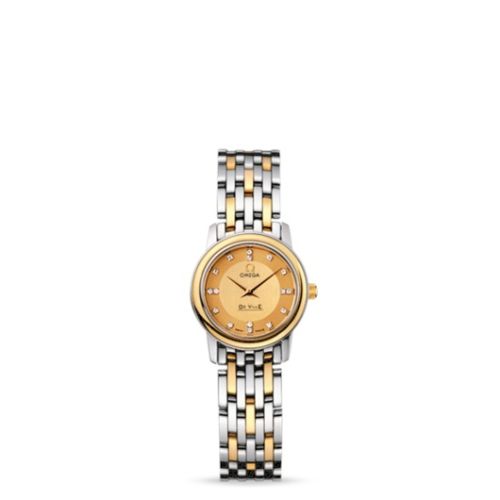 Omega De Ville Prestige Quartz 22 Stainless Steel / Yellow Gold / Champagne / Bracelet 4370.16.00