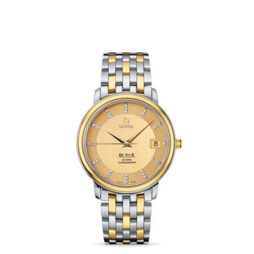 Omega De Ville Prestige Co-Axial 36.5 Stainless Steel / Yellow Gold / Champagne / Bracelet 4374.15.00