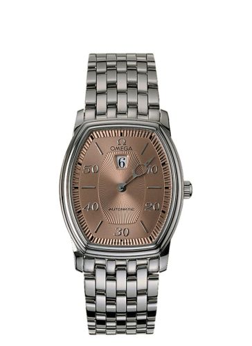 Omega De Ville Tonneau Automatic Jump Hour Stainless Steel / Salmon / Bracelet 4553.61.00