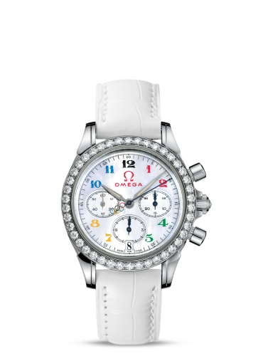 Omega De Ville Co-Axial 35 Chronograph Stainless Steel / Diamond / MOP / Olympic Timeless 4876.70.36