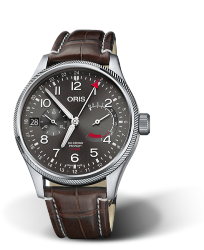 Oris Big Crown ProPilot Calibre 114 Stainless Steel / Grey / Alligator 01 114 7746 4063-Set 1 22 72FC