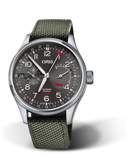 Oris Big Crown ProPilot Calibre 114 Stainless Steel / Grey / Textile 01 114 7746 4063-Set 5 22 14FC