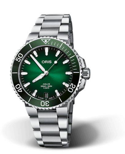 Oris Aquis Date Calibre 400 41.5 Stainless Steel / Green / Bracelet 01 400 7769 4157-07 8 22 09PEB