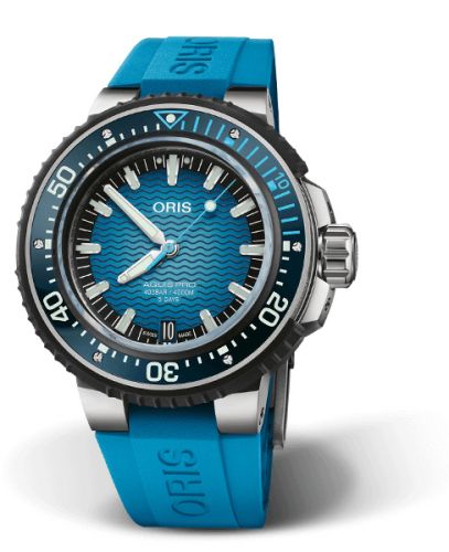 Oris AquisPro 4000M Titanium / Blue / Rubber 01 400 7777 7155-Set
