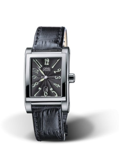 Oris Rectangular Date 24 Stainless Steel / Black - Arabic 01 561 7526 4064-07 5 16 44FC