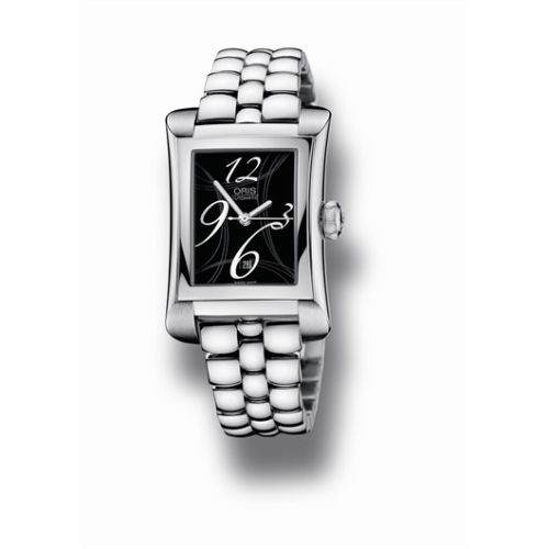 Oris Rectangular Date 25.9 Stainless Steel / Black / Bracelet 01 561 7620 4064-07 8 16 75