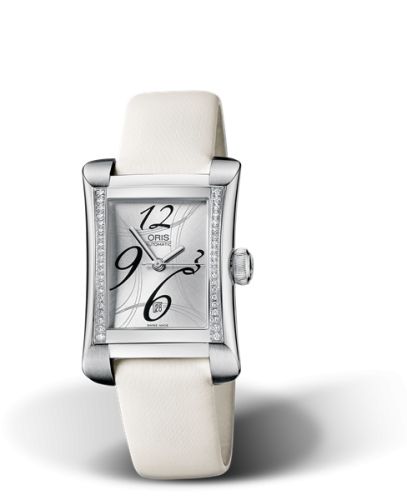 Oris Rectangular Date Diamonds 25.9 Stainless Steel / Silver 01 561 7621 4961-07 5 16 74