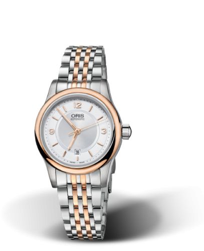 Oris Classic Date Lady 28.5 Stainless Steel - Rose Gold / Silver / Bracelet 01 561 7650 4331-07 8 14 12