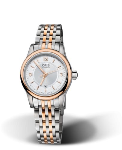 Oris Classic Date Lady 28.5 Stainless Steel - Rose Gold / Silver / Bracelet 01 561 7650 4331-07 8 14 63