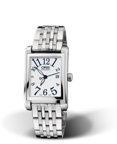 Oris Rectangular Date 24.5 Stainless Steel / Silver - Arabic / Bracelet 01 561 7656 4061-07 8 17 82