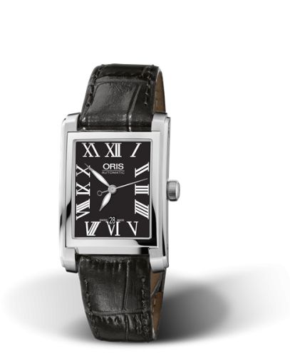 Oris Rectangular Date 24.5 Stainless Steel / Black - Roman 01 561 7656 4074-07 5 17 71FC