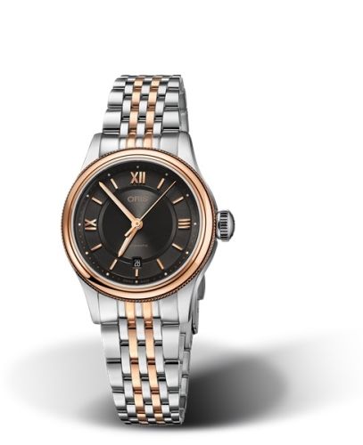 Oris Classic Date Lady 28.5 Stainless Steel - Rose Gold / Grey / Bracelet 01 561 7718 4373-07 8 14 12