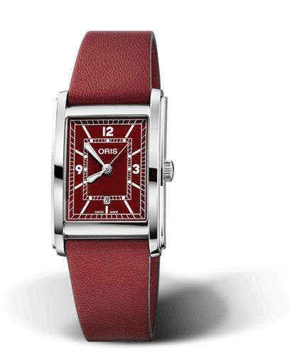 Oris Rectangular Date 25.5 Stainless Steel / Red 01 561 7783 4068-07 5 19 18