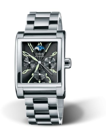 Oris Rectangular Complication Stainless Steel / Black - Arabic / Bracelet 01 581 7528 4064-07 8 22 68
