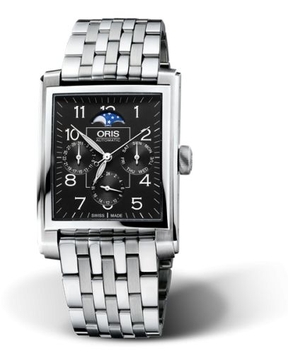Oris Rectangular Complication Stainless Steel / Black - Arabic / Bracelet 01 582 7658 4034-07 8 23 82