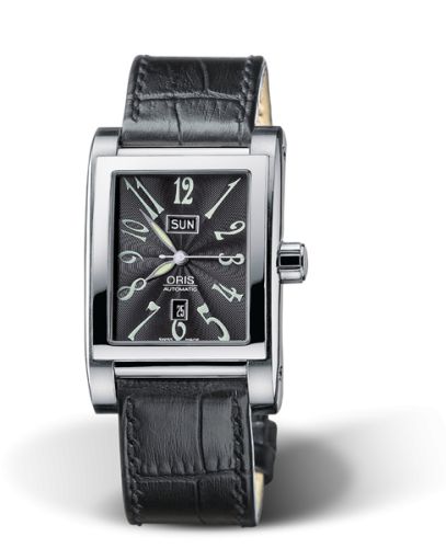 Oris Rectangular Day Date 30 Stainless Steel / Black 01 585 7525 4064-07 5 20 44FC