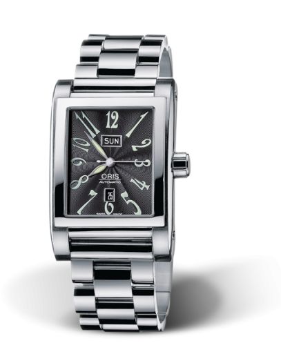 Oris Rectangular Day Date 30 Stainless Steel / Black / Bracelet 01 585 7525 4064-07 8 20 68